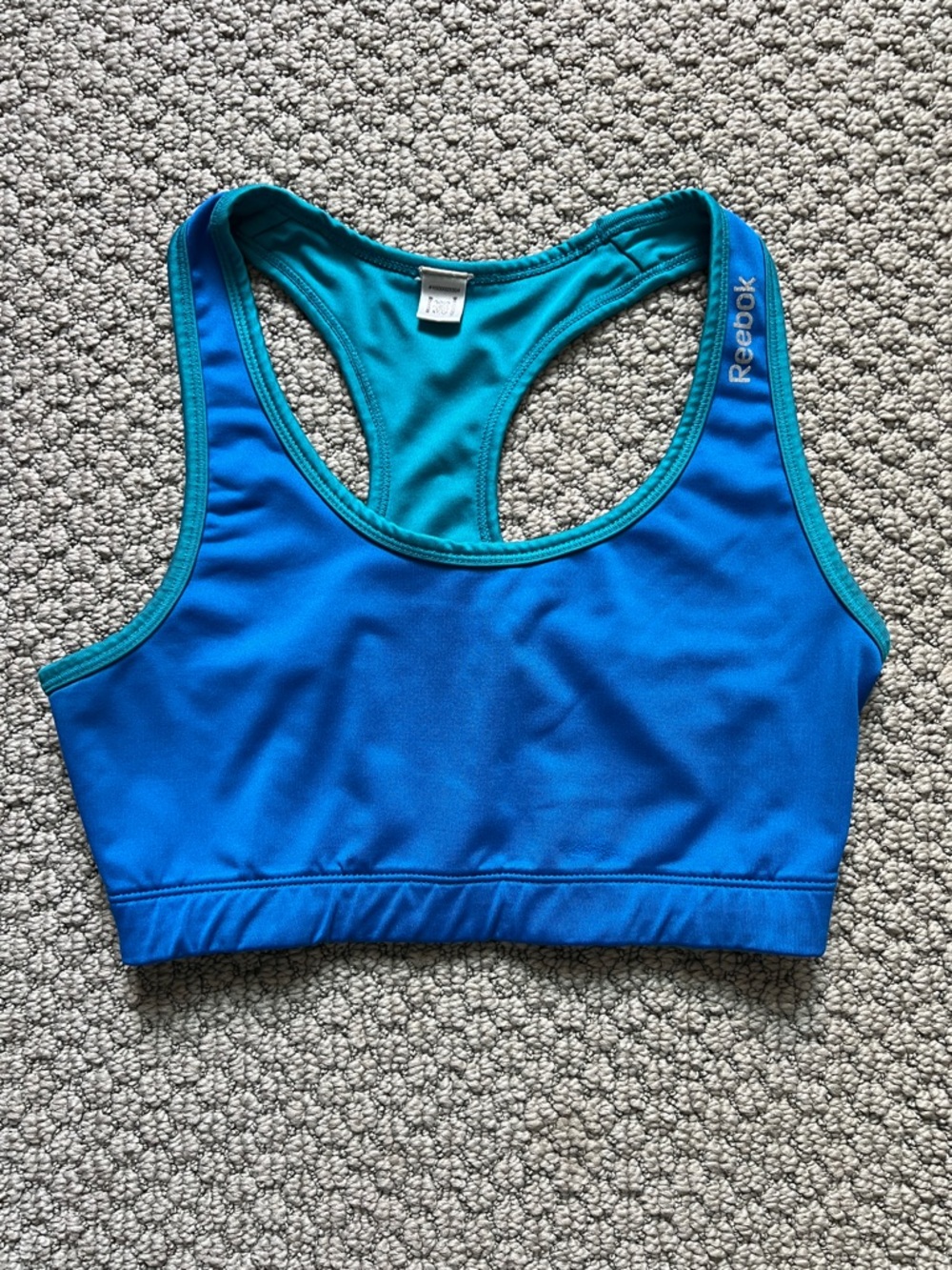 Reebok Reverseable Women's Blue & Teal Racerback Sports Bra size small